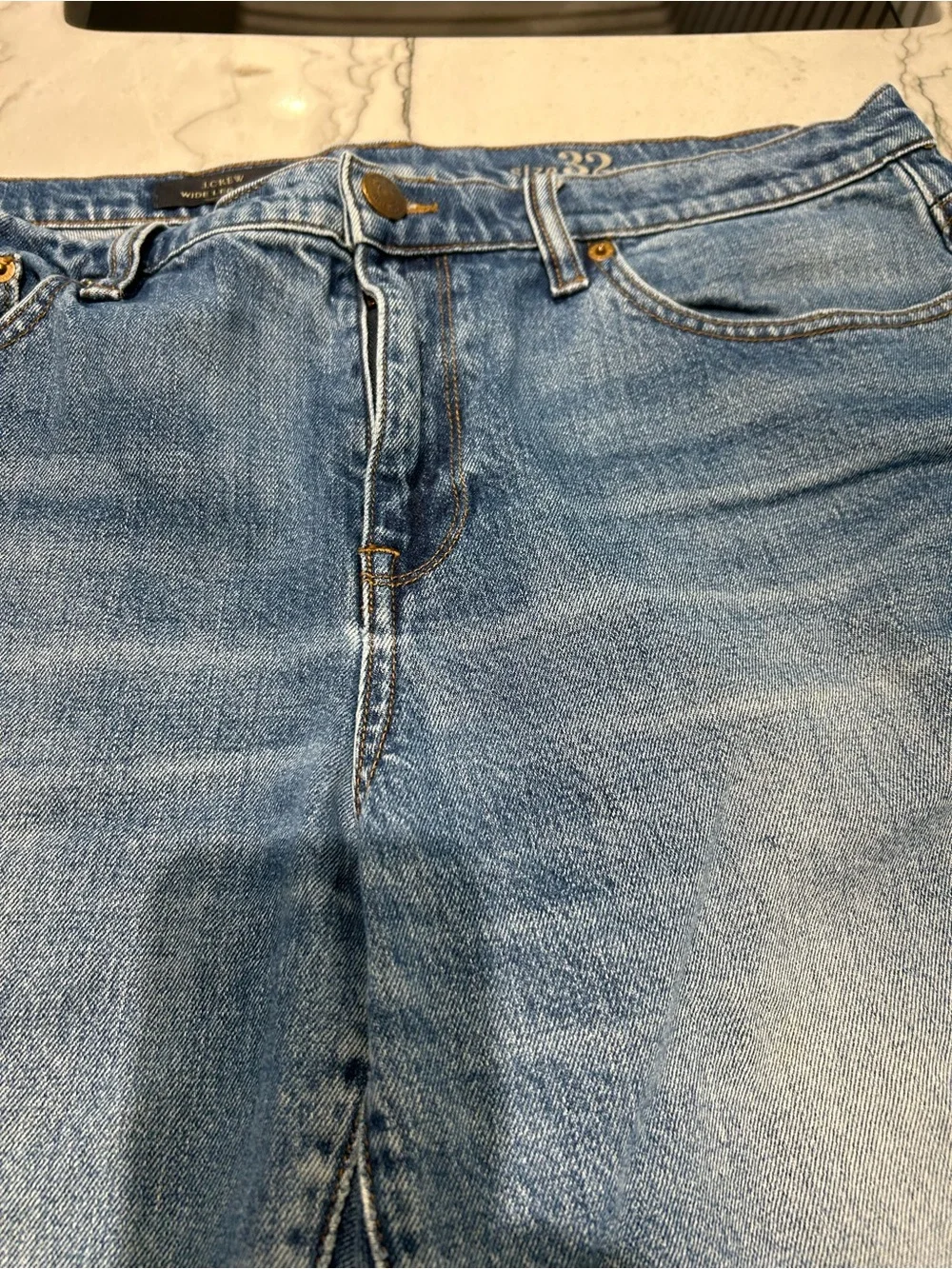 J. Crew Wide Leg Crop Jeans - Medium Blue Wash